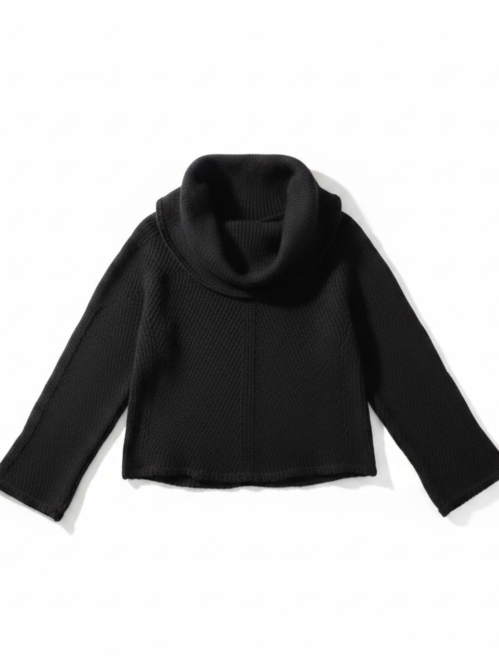 Stefanel Classic Black Cowl Neck/ Turtleneck Sweater